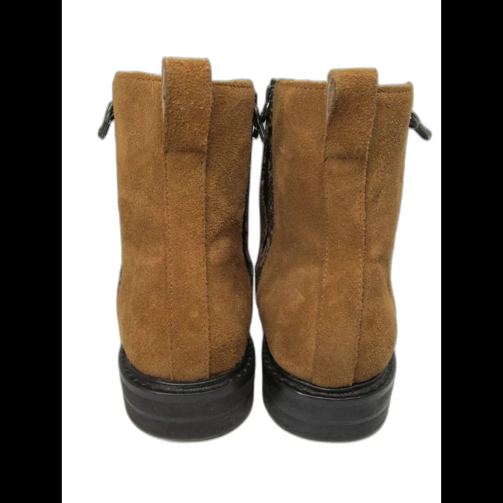 Donald J. Pliner Womens Brown Suede Double Side Zippers Ankle Boots Size US 8.5
